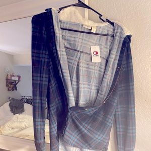 Flannel hoodie from the Buckle.